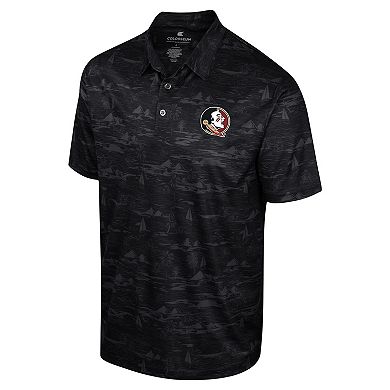 Men's Colosseum Black Florida State Seminoles Daly Print Polo
