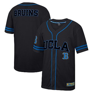 Men's Colosseum Black UCLA Bruins Free Spirited Mesh Button-Up Baseball Jersey