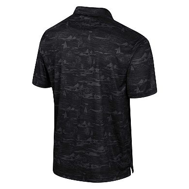 Men's Colosseum Black Army Black Knights Daly Print Polo