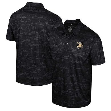 Men's Colosseum Black Army Black Knights Daly Print Polo