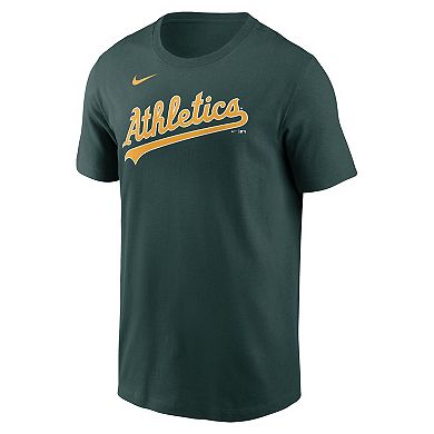 Men's Nike Green Oakland Athletics Fuse Wordmark T-Shirt