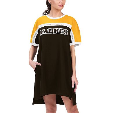 Women's G-III 4Her by Carl Banks Brown/Gold San Diego Padres Circus Catch Sneaker Dress