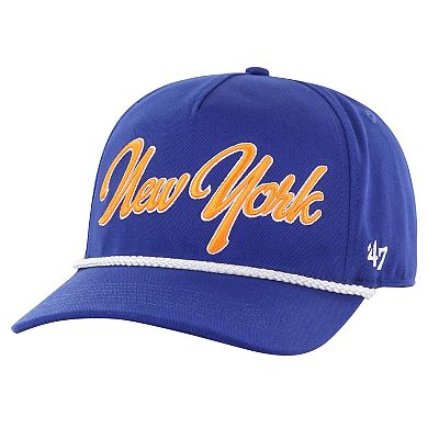 Men's '47  Blue New York Knicks Overhand Logo Hitch Adjustable Hat