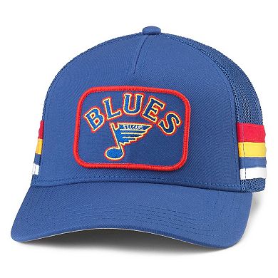 Men's American Needle Blue St. Louis Blues HotFoot Stripes Trucker Adjustable Hat
