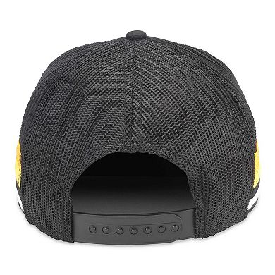 Men's American Needle Black Boston Bruins HotFoot Stripes Trucker Adjustable Hat