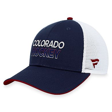 Men's Fanatics Branded Navy/White Colorado Avalanche Authentic Pro Alternate Jersey Adjustable Trucker Hat