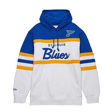 Men's Mitchell & Ness White/Blue St. Louis Blues Head Coach Pullover Hoodie
