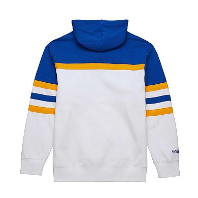 Men's Mitchell & Ness White/Blue St. Louis Blues Head Coach Pullover Hoodie