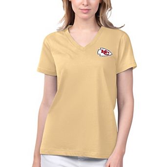 Women's Margaritaville Gold Kansas City Chiefs Game Time V-Neck T-Shirt