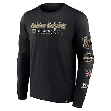 Men's Fanatics Branded Black Vegas Golden Knights Strike the Goal Long Sleeve T-Shirt