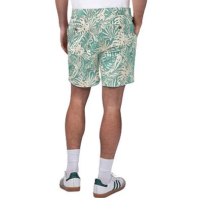 Men's Margaritaville Green New York Jets Sandwashed Monstera Print Amphib Shorts