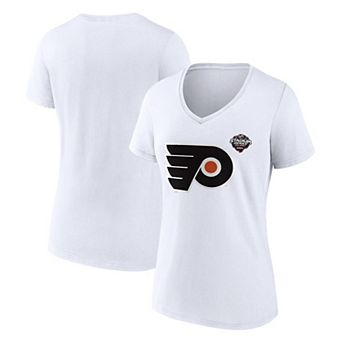 Women's Fanatics White Philadelphia Flyers 2024 NHL Stadium Series Logo V-Neck T-shirt