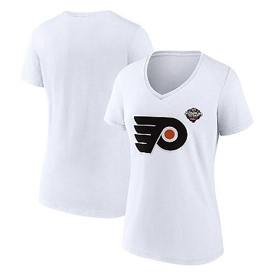 Women's Fanatics Branded  White Philadelphia Flyers 2024 NHL Stadium Series Logo V-Neck T-shirt