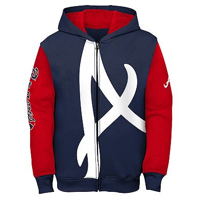 Toddler Navy Atlanta Braves Postcard Full-Zip Hoodie