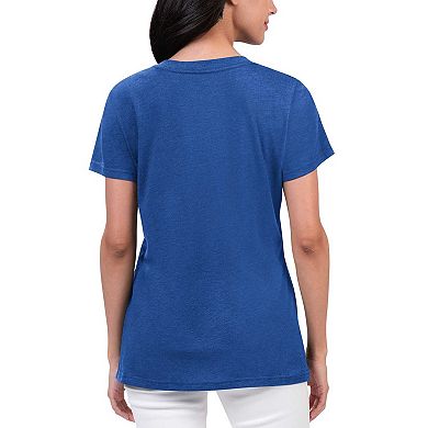 Women's G-III 4Her by Carl Banks Royal Los Angeles Dodgers Key Move V-Neck T-Shirt