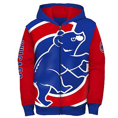 Youth Fanatics Branded Royal/Red Chicago Cubs Postcard Full-Zip Hoodie Jacket