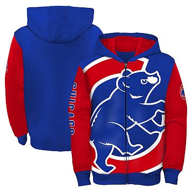 Youth Fanatics Branded Royal/Red Chicago Cubs Postcard Full-Zip Hoodie Jacket