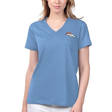 Women's Margaritaville Blue Denver Broncos Game Time V-Neck T-Shirt