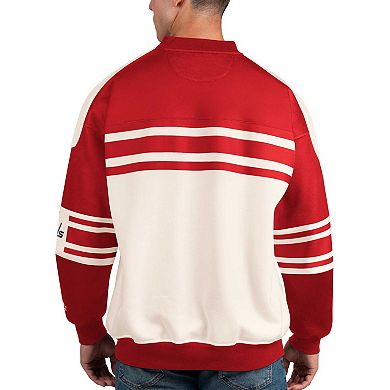 Men's Starter White Washington Capitals Defense Fleece Crewneck Pullover Sweatshirt