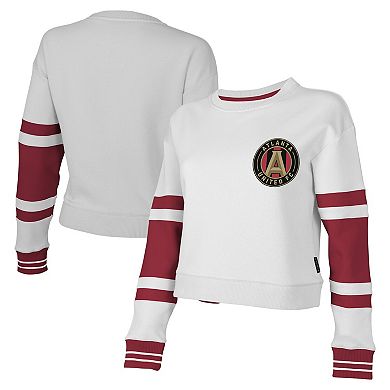 Women's Stadium Essentials White Atlanta United FC Scrimmage Crop Top Sweatshirt