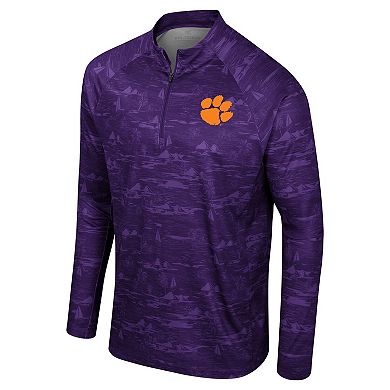 Men's Colosseum Purple Clemson Tigers Carson Raglan Quarter-Zip Jacket