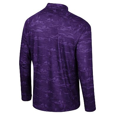 Men's Colosseum Purple Clemson Tigers Carson Raglan Quarter-Zip Jacket