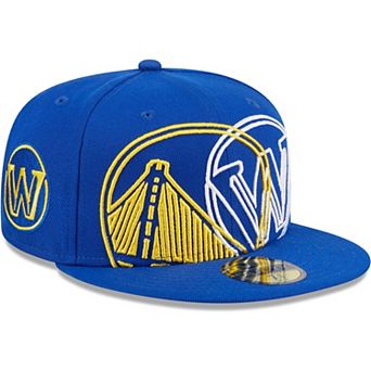 Men's New Era Royal Golden State Warriors Game Day Hollow Logo Mashup 59FIFTY Fitted Hat