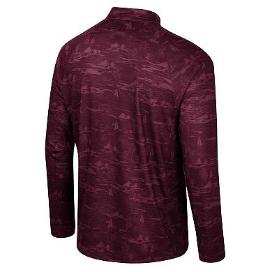 Men's Colosseum Maroon Mississippi State Bulldogs Carson Raglan Quarter-Zip Jacket