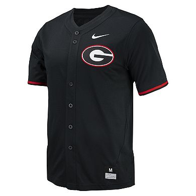Men's Nike Black Georgia Bulldogs Replica Full-Button Baseball Jersey