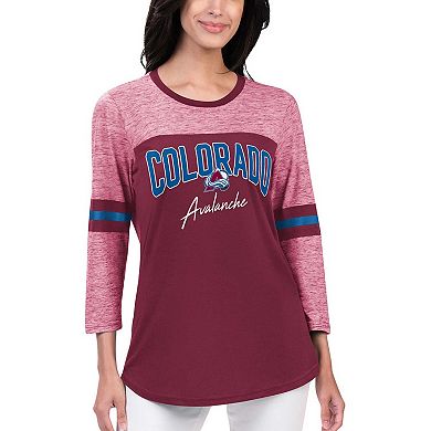 Women's G-III 4Her by Carl Banks Burgundy Colorado Avalanche Play The Game 3/4-Sleeve T-Shirt