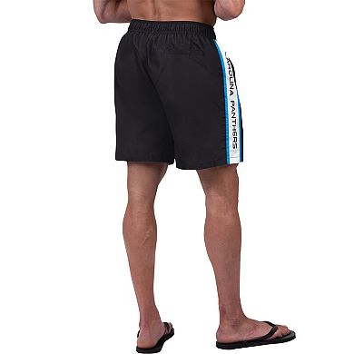 Men's G-III Sports by Carl Banks Black Carolina Panthers Streamline Volley Swim Shorts