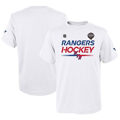 Youth White New York Rangers 2024 NHL Stadium Series Locker Room T-Shirt