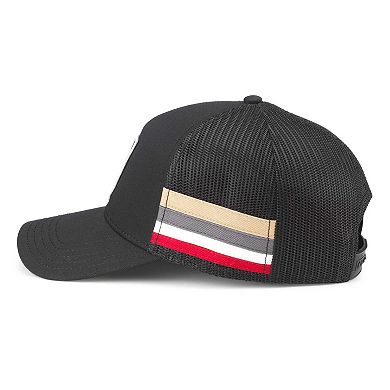 Men's American Needle Black Vegas Golden Knights HotFoot Stripes Trucker Adjustable Hat