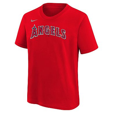 Youth Nike Mike Trout Red Los Angeles Angels Home Player Name & Number T-Shirt