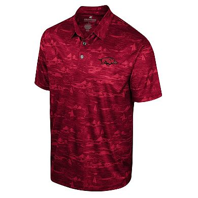 Men's Colosseum Cardinal Arkansas Razorbacks Daly Print Polo