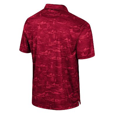 Men's Colosseum Cardinal Arkansas Razorbacks Daly Print Polo
