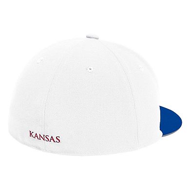 Men's adidas White Kansas Jayhawks On-Field Baseball Fitted Hat