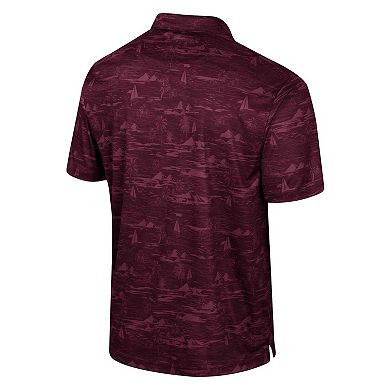 Men's Colosseum Maroon Mississippi State Bulldogs Daly Print Polo