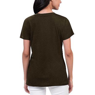 Women's G-III 4Her by Carl Banks Brown San Diego Padres Key Move V-Neck T-Shirt