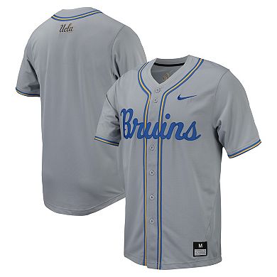 Men's Nike Gray UCLA Bruins Replica Full-Button Baseball Jersey