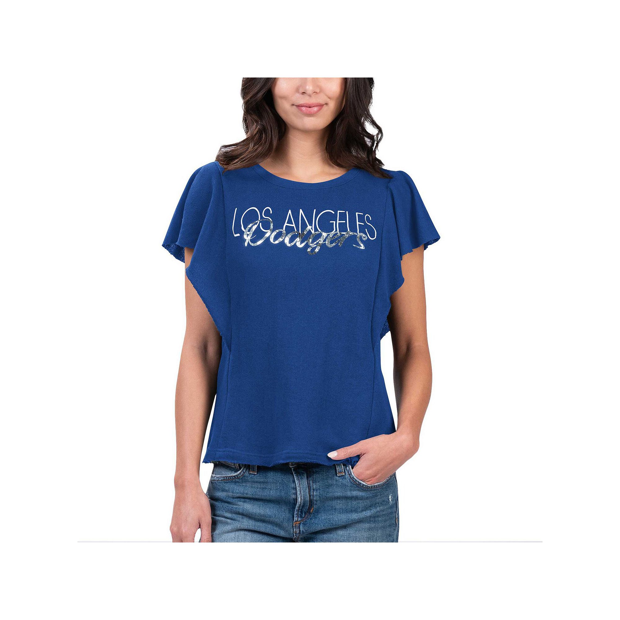 Womens G-III 4Her by Carl Banks Royal Los Angeles Dodgers Crowd Wave T-Shi