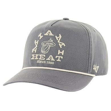 Men's '47 Charcoal Miami Heat Canyon Ranchero Hitch Adjustable Hat