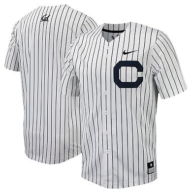 Men's Nike  White/Navy Cal Bears Pinstripe Replica Full-Button Baseball Jersey