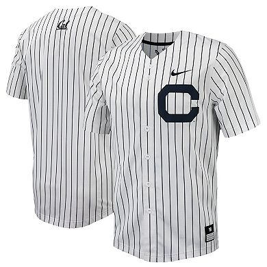 Men's Nike White/Navy Cal Bears Pinstripe Replica Full-Button Baseball Jersey