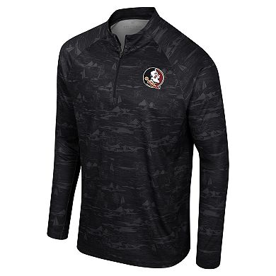 Men's Colosseum Black Florida State Seminoles Carson Raglan Quarter-Zip Jacket