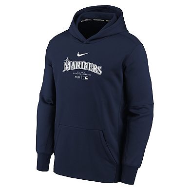 Youth Nike Navy Seattle Mariners Authentic Collection Performance Pullover Hoodie