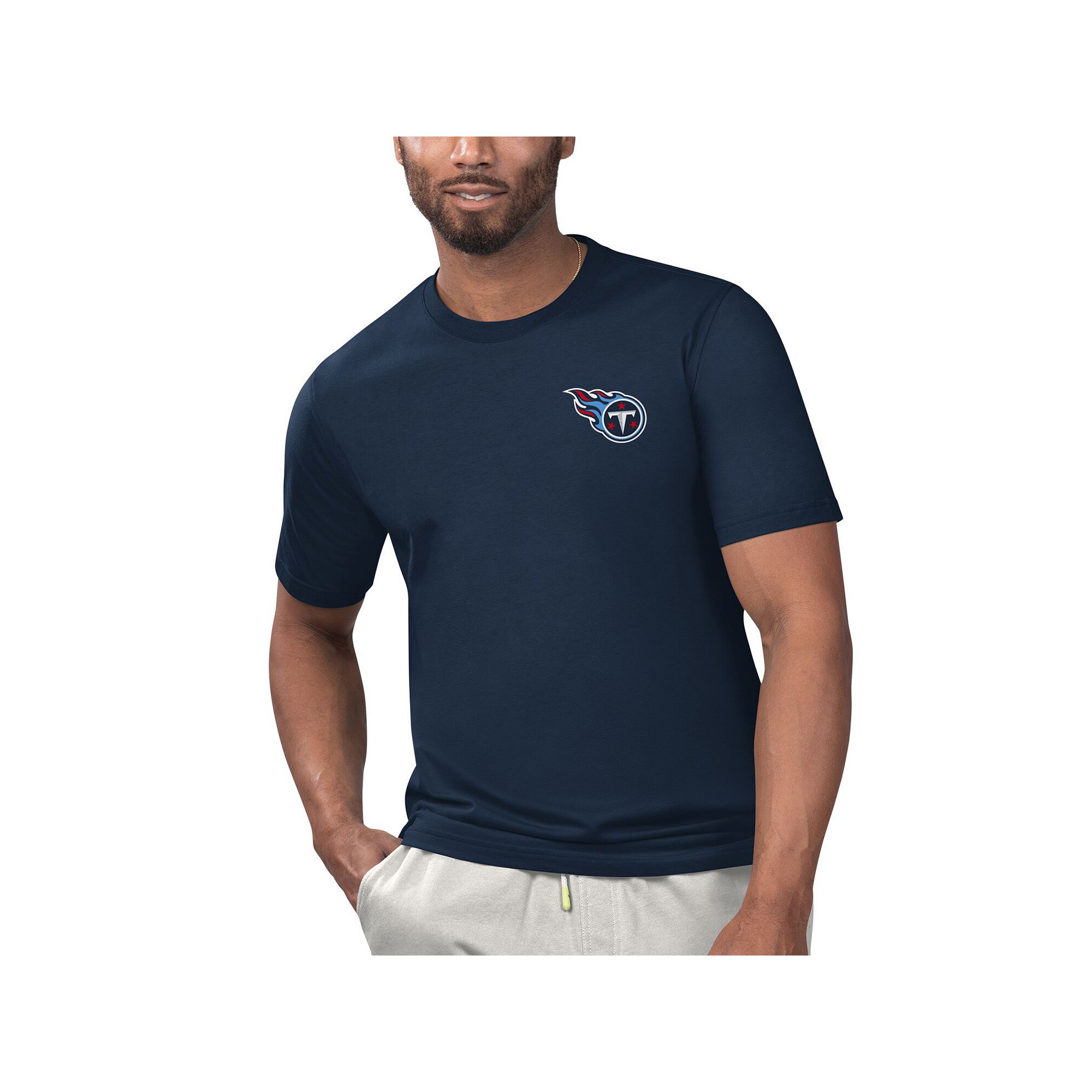 Mens Margaritaville Navy Tennessee Titans Licensed to Chill T-Shirt, Size: