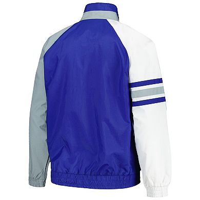 Men's Starter Royal/Gray Los Angeles Dodgers Elite Raglan Half-Zip Jacket