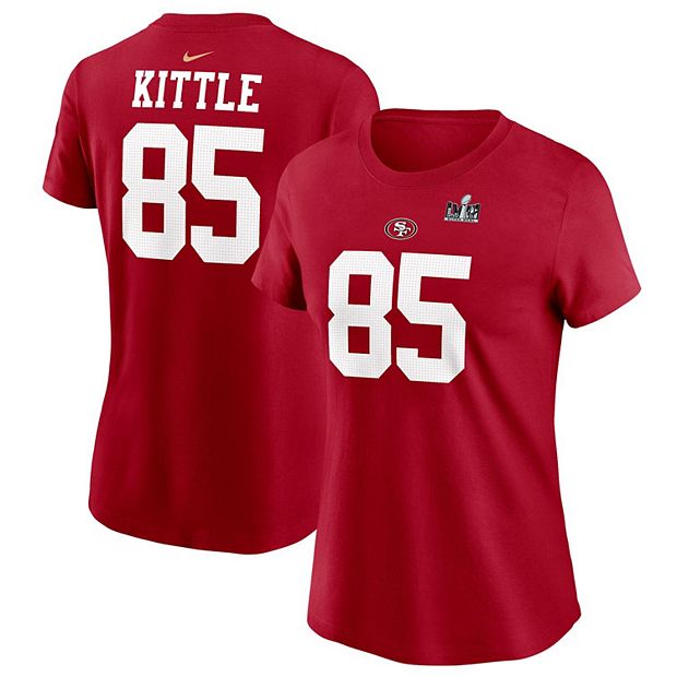 Women's Nike George Kittle Scarlet San Francisco 49ers Super Bowl LVIII  Patch Player Name & Number