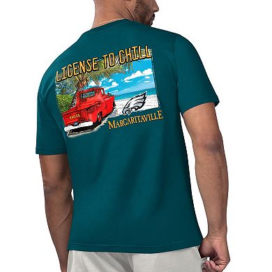 Men's Margaritaville Midnight Green Philadelphia Eagles Licensed to Chill T-Shirt
